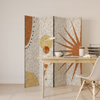 RAYS AND ROUNDELS Decorative 4-Panel Room Divider