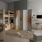 RAYS AND ROUNDELS Biombo Decorativo de 5 Paneles