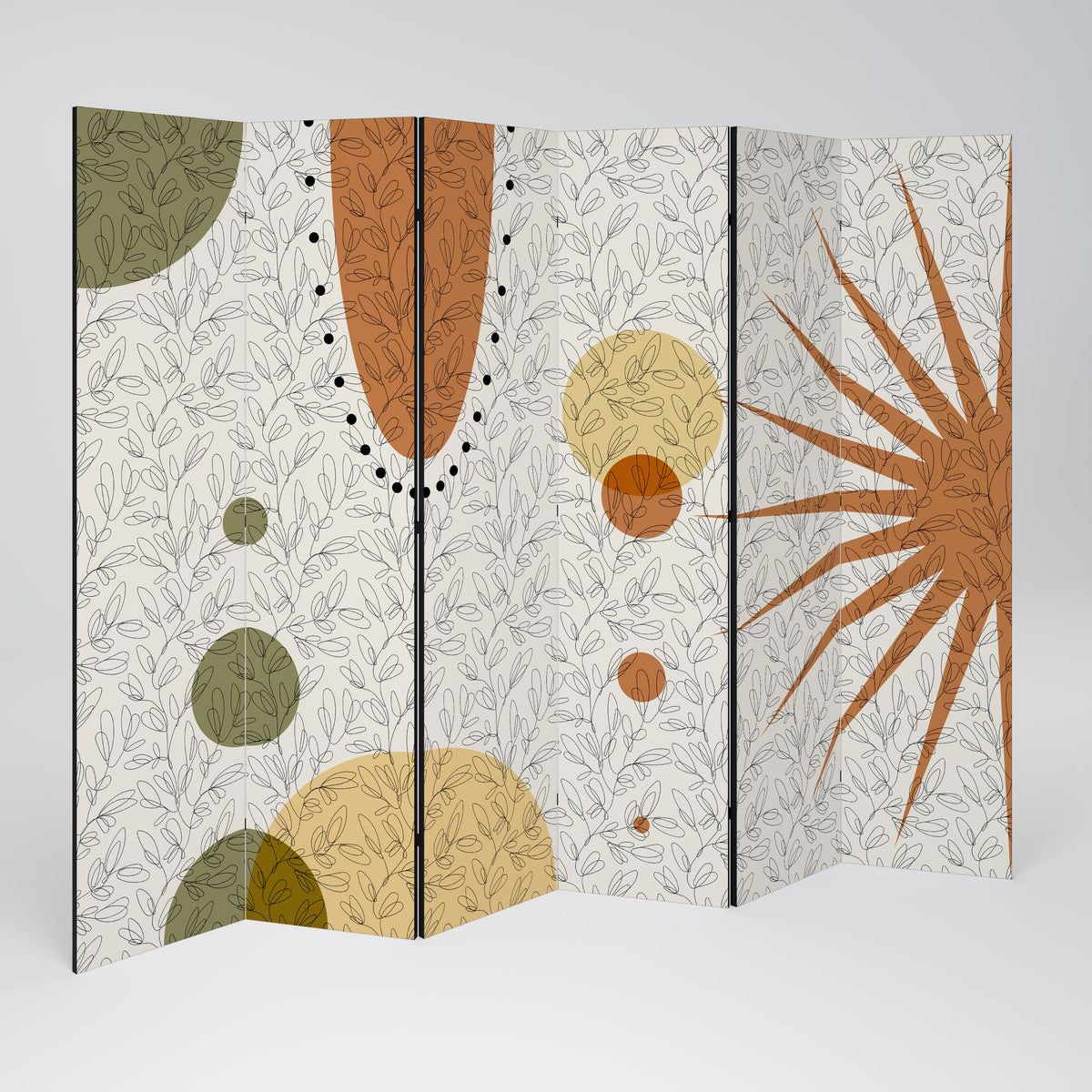 RAYS AND ROUNDELS 6-Panel Room Divider