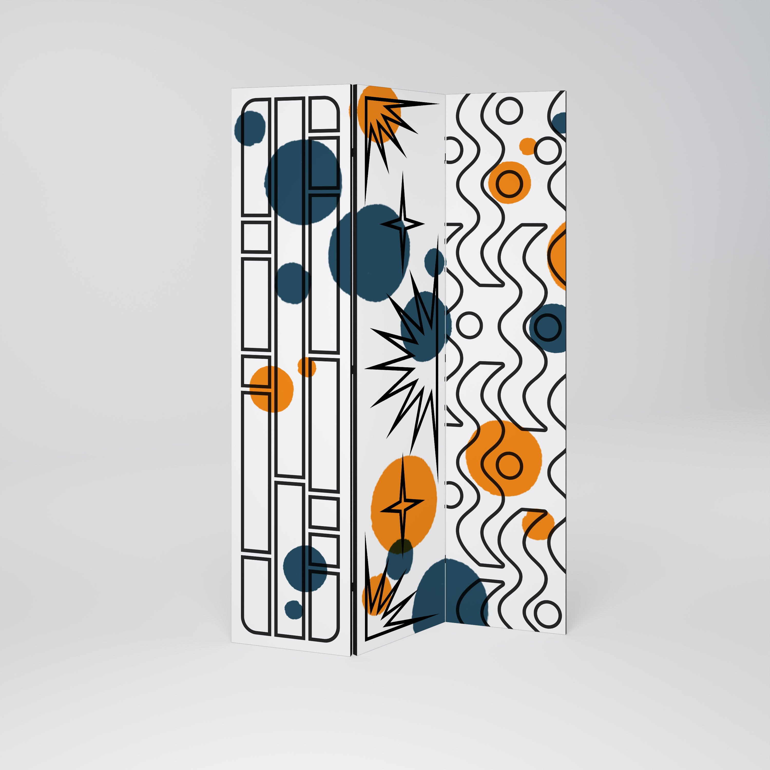 ABSTRACT SYMPHONY FLARE Biombo de 3 paneles