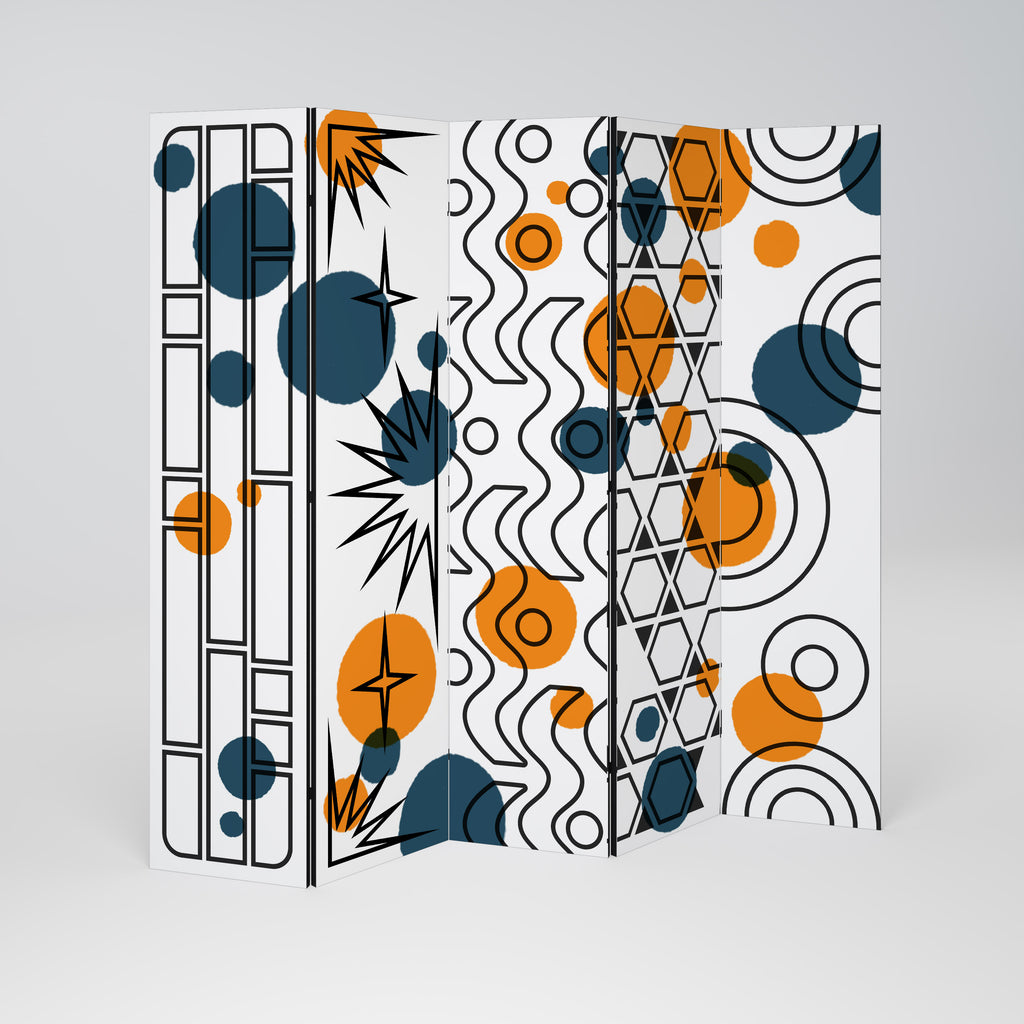 ABSTRACT SYMPHONY FLARE Decorative 5-Panel Room Divider