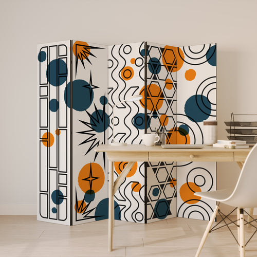 ABSTRACT SYMPHONY FLARE Decorative 5-Panel Room Divider