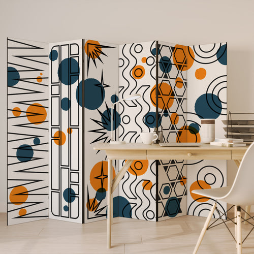 ABSTRACT SYMPHONY FLARE Decorative 6-Panel Room Divider