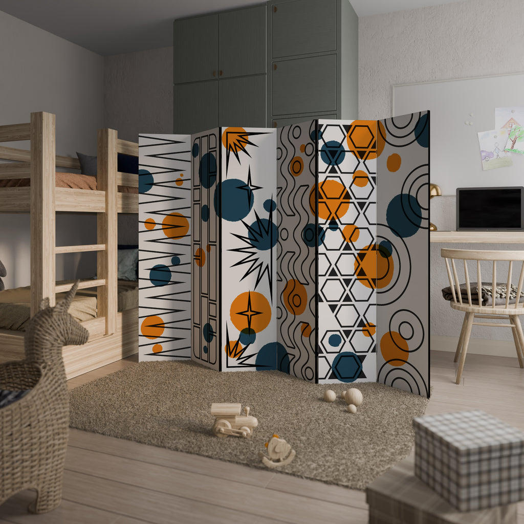 ABSTRACT SYMPHONY FLARE Biombo de 6 paneles