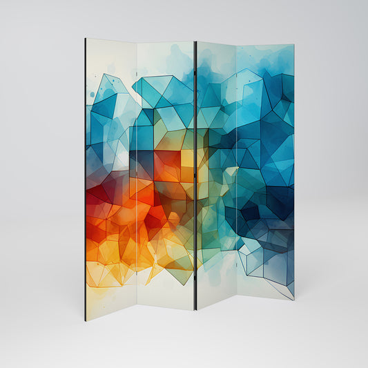 VIBRANT FACETS UNITE Biombo de 4 paneles