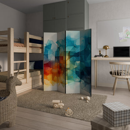 VIBRANT FACETS UNITE 4-Panel Room Divider