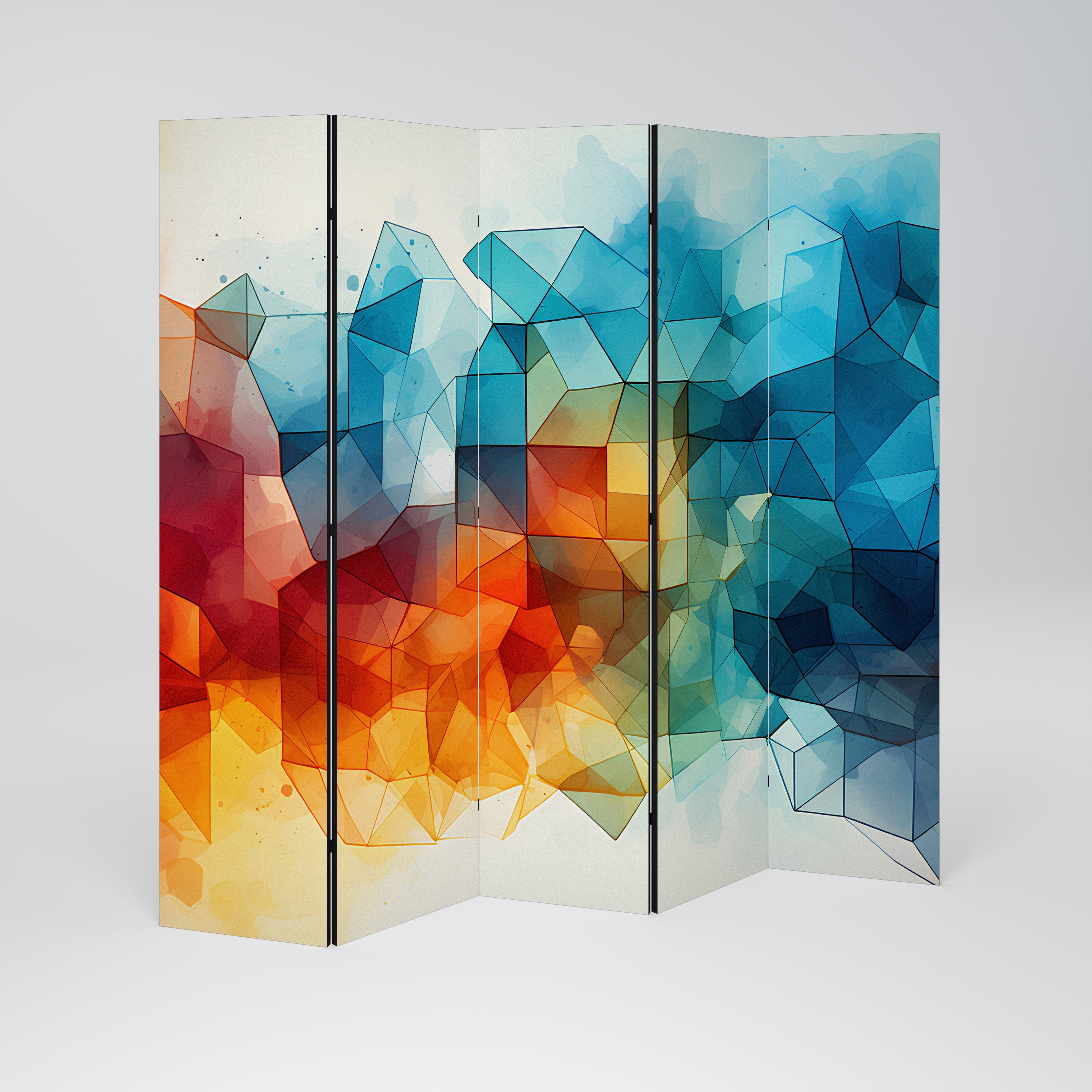 VIBRANT FACETS UNITE 5-Panel Room Divider