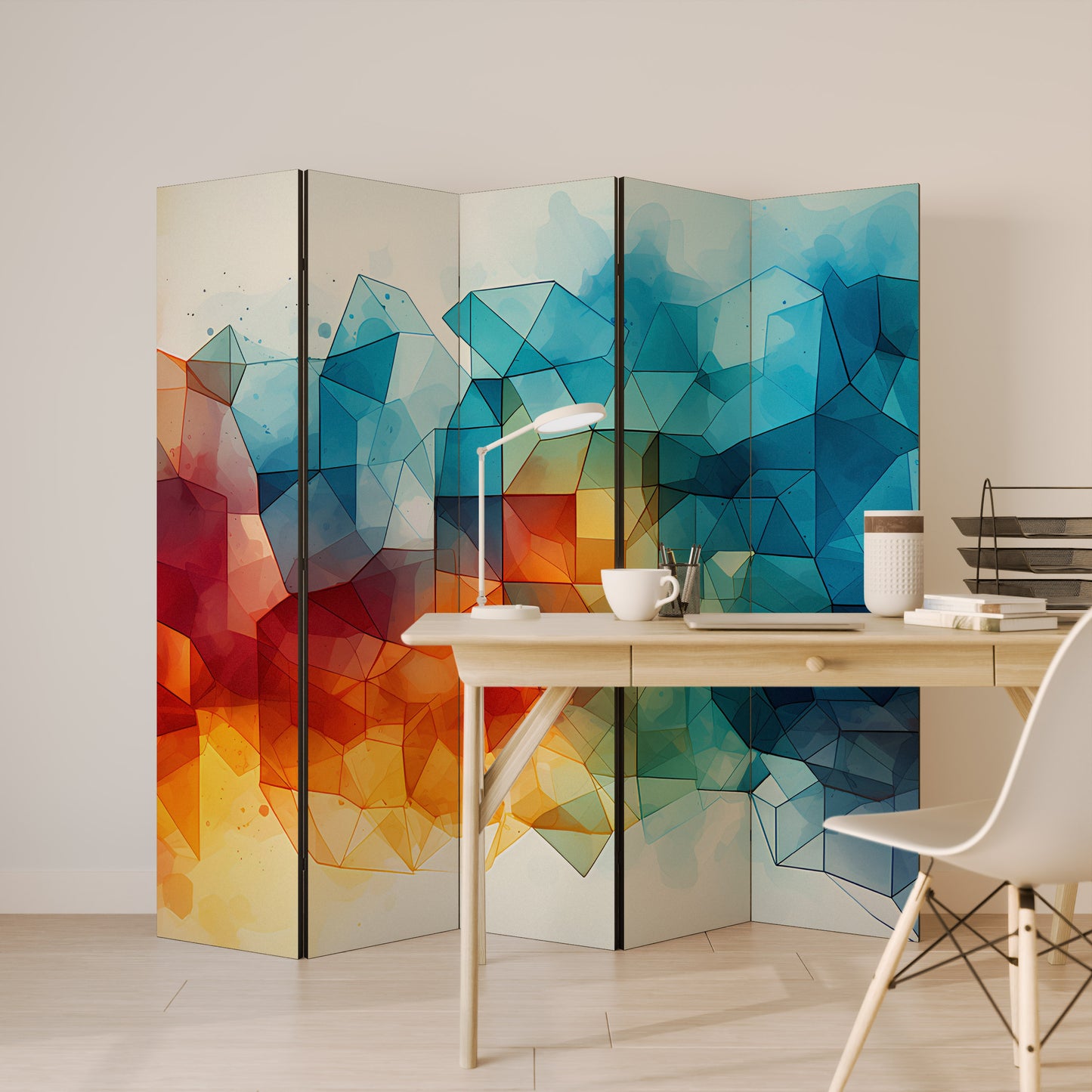 VIBRANT FACETS UNITE Biombo de 5 paneles