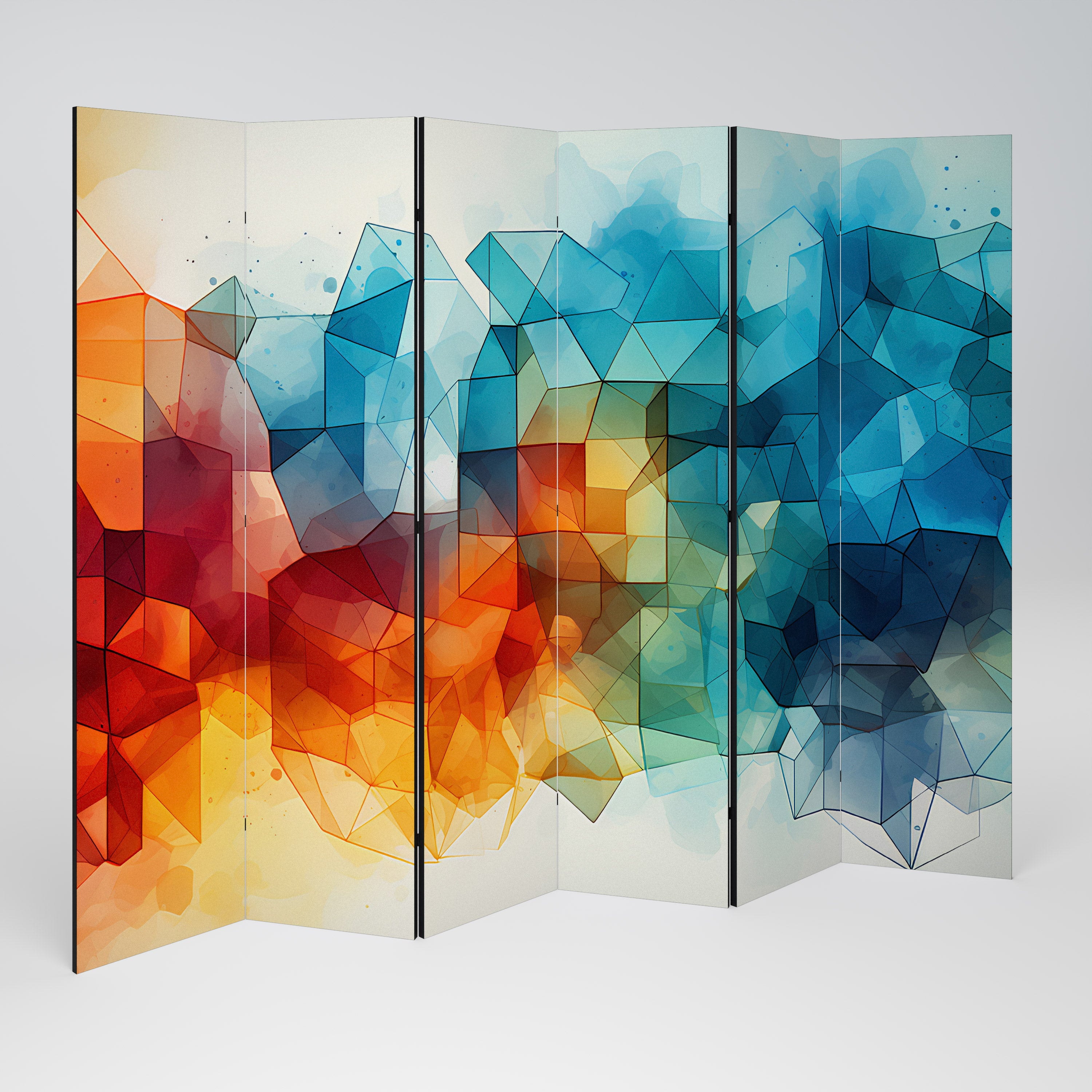 VIBRANT FACETS UNITE Decorative 6-Panel Room Divider