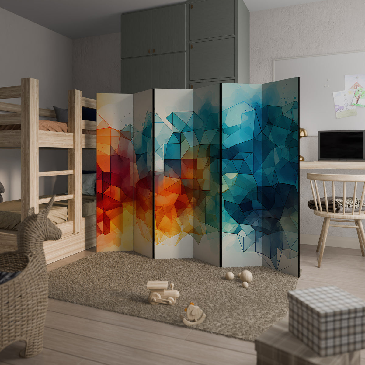 VIBRANT FACETS UNITE Biombo de 6 paneles
