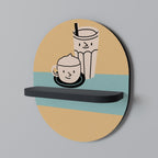 COFFEE PLEASURES Estante Ovalado Decorativo en Acabado Negro