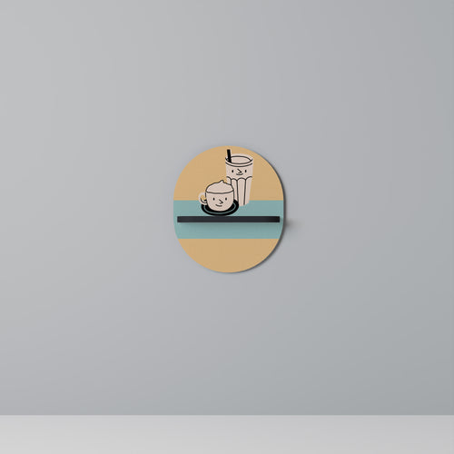 COFFEE PLEASURES Estante Ovalado Decorativo en Acabado Negro