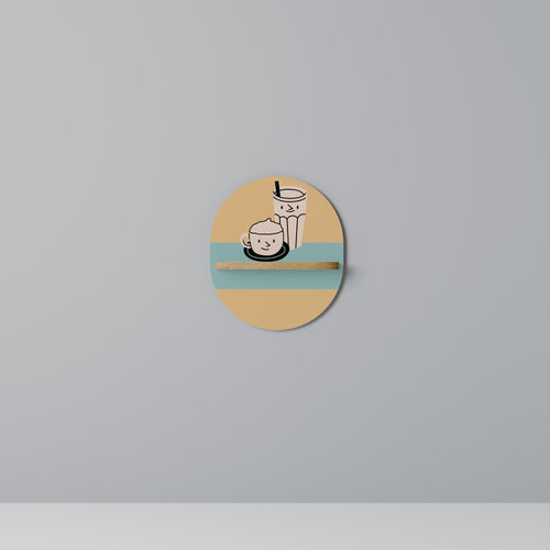 COFFEE PLEASURES Estante Ovalado Decorativo en Efecto Roble