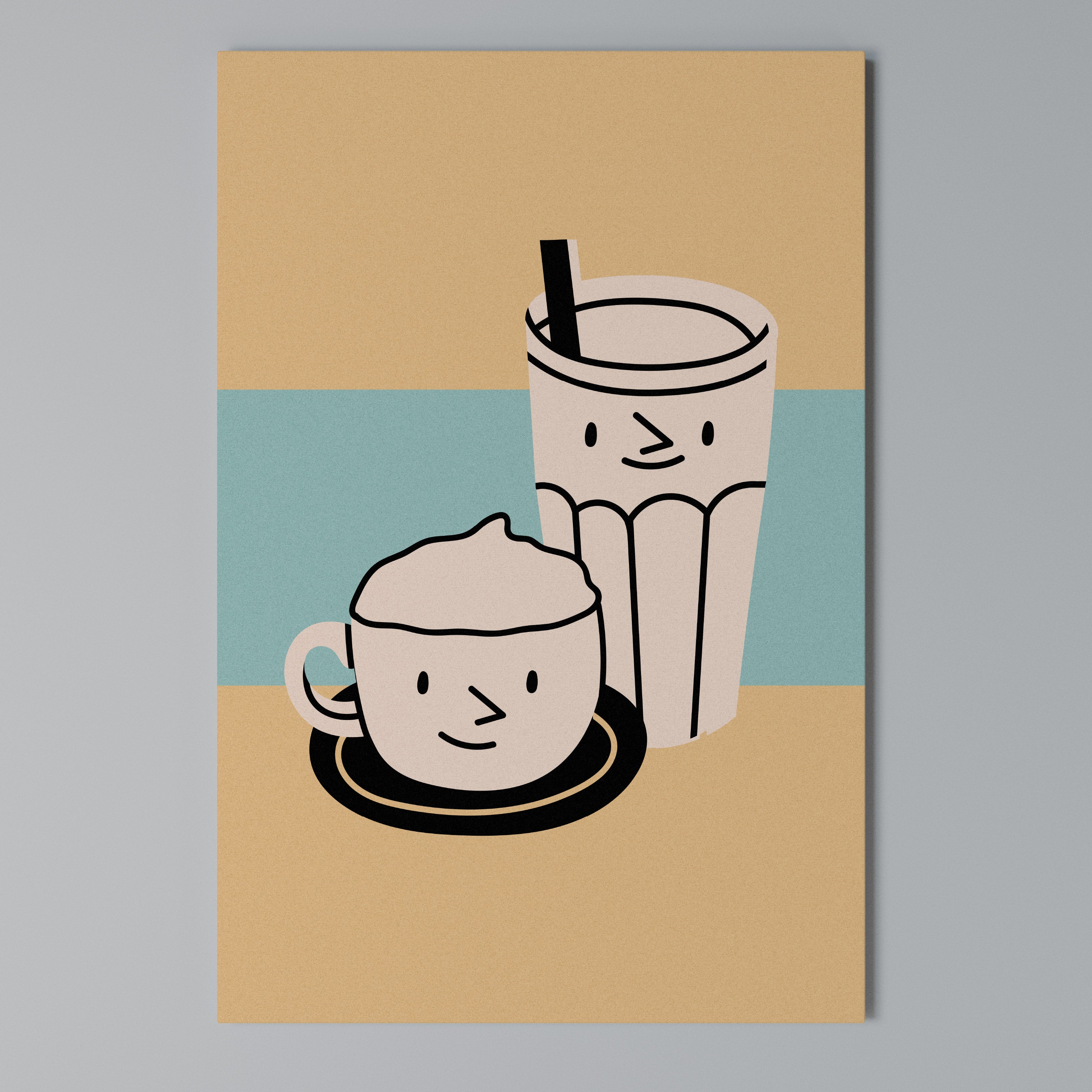 COFFEE PLEASURES Cuadro en lienzo vertical