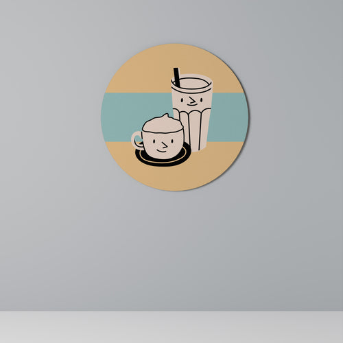 COFFEE PLEASURES Decoración de Pared Redonda