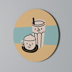 COFFEE PLEASURES Decoración de Pared Redonda