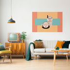 COFFEE PLEASURES Póster Horizontal Adhesivo