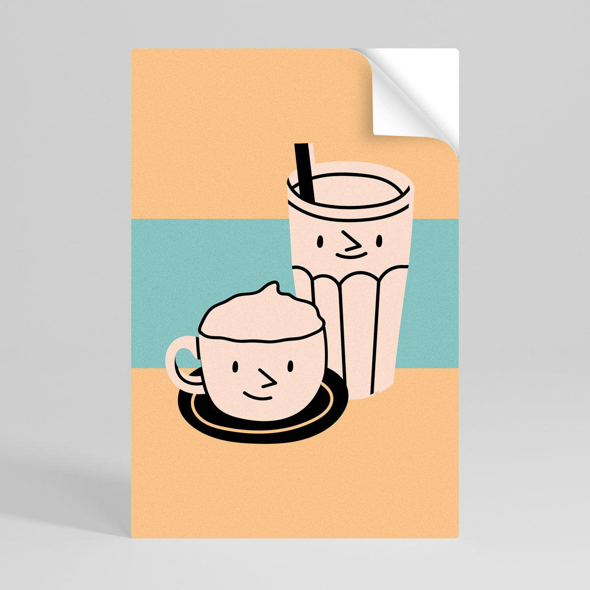 COFFEE PLEASURES Póster adhesivo vertical