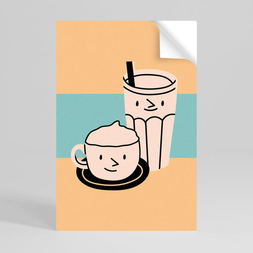 COFFEE PLEASURES Peel and Stick Vertical Poster