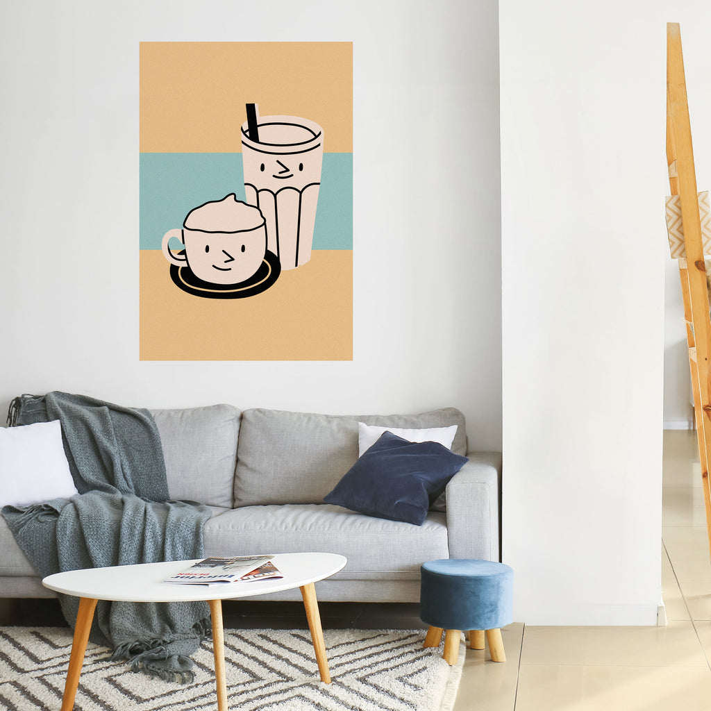 COFFEE PLEASURES Peel and Stick Vertical Poster