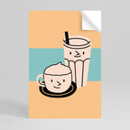 COFFEE PLEASURES Póster Vertical Adhesivo