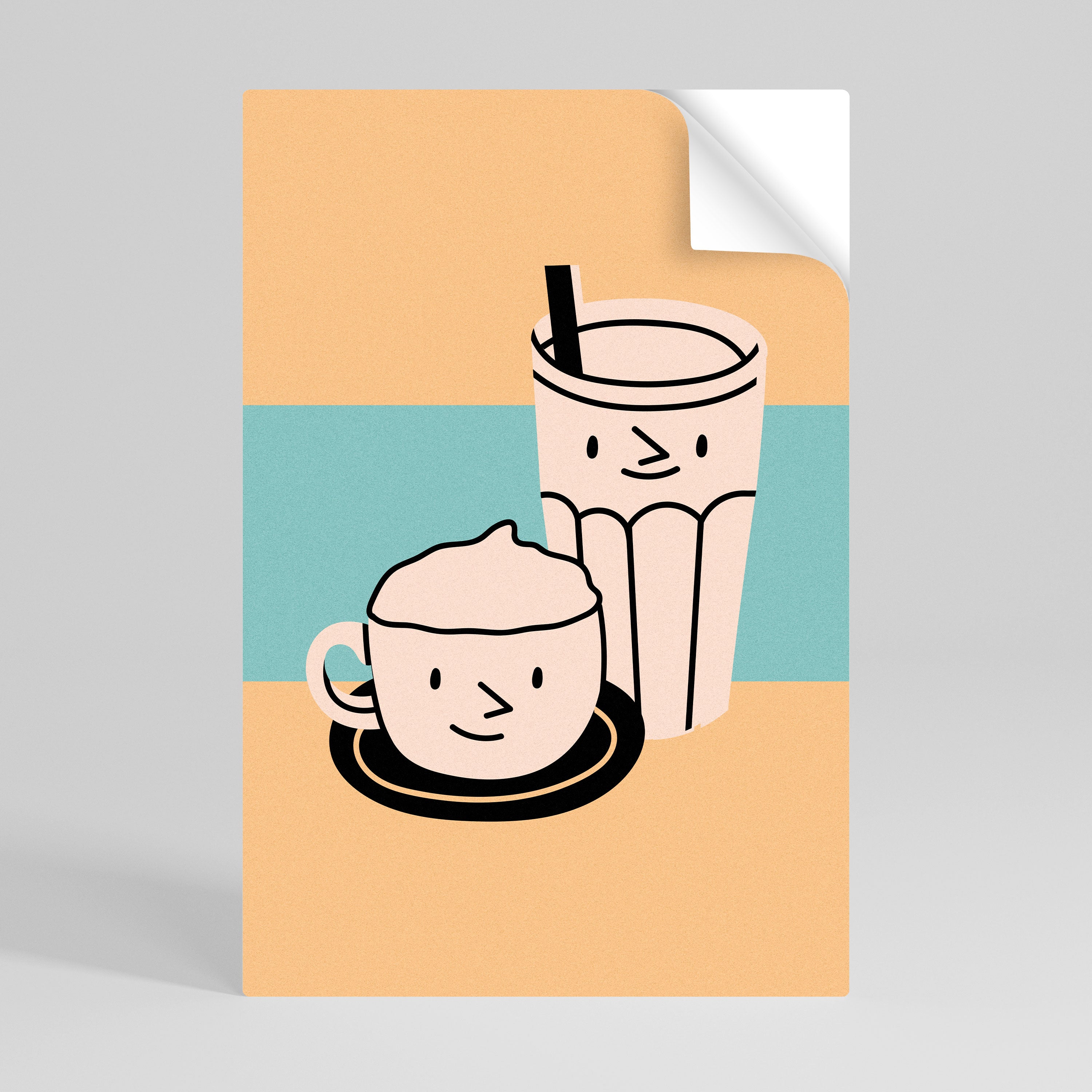 COFFEE PLEASURES Póster adhesivo vertical