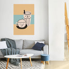 COFFEE PLEASURES Póster Vertical Adhesivo