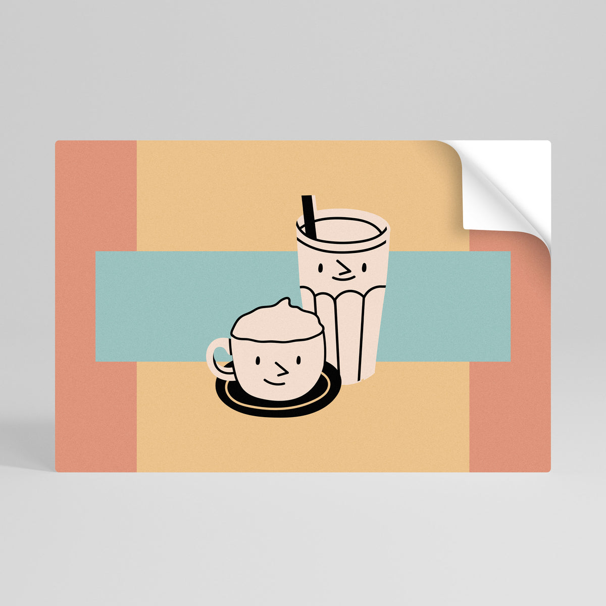 COFFEE PLEASURES Póster adhesivo horizontal
