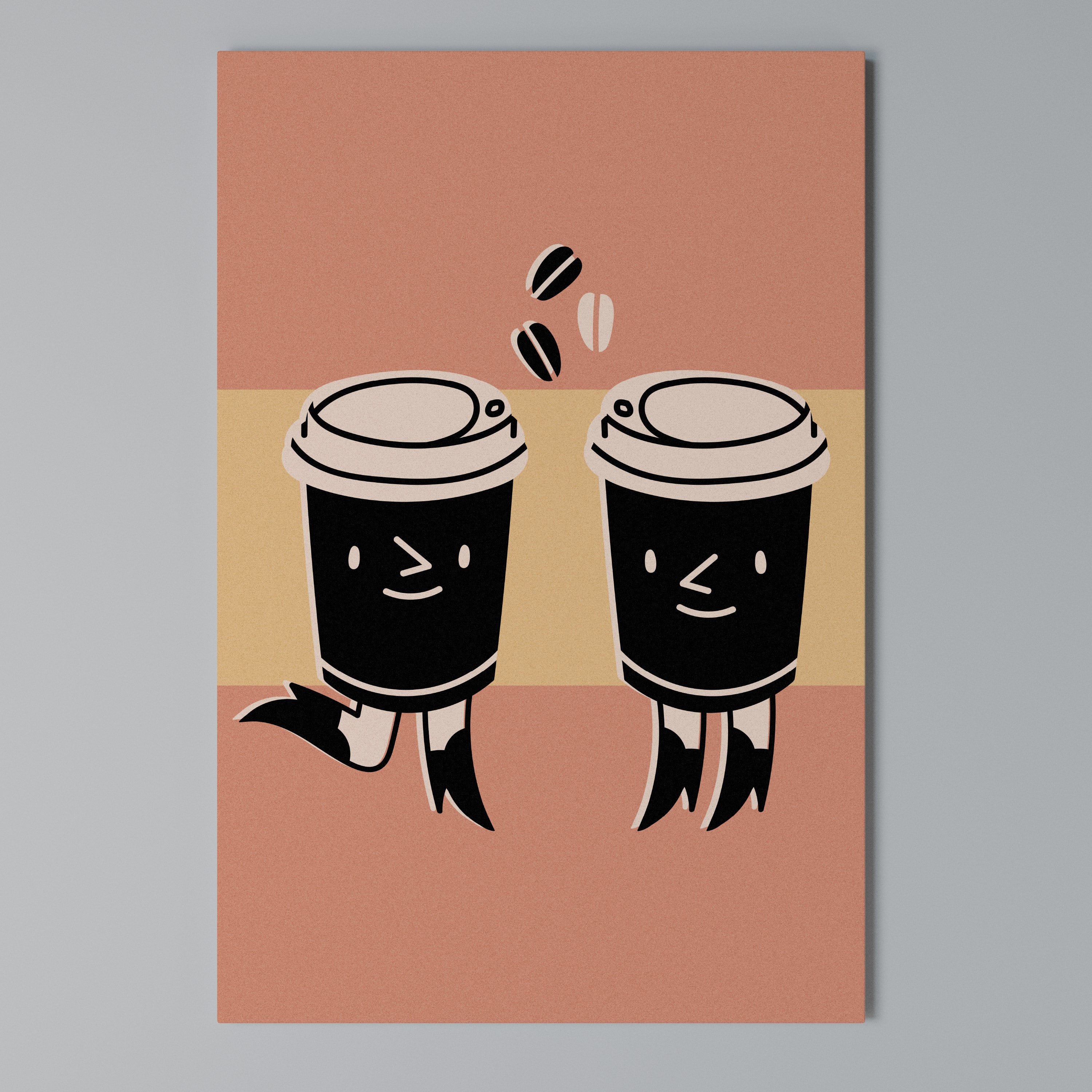 JOYFUL COFFEE Cuadro en lienzo vertical