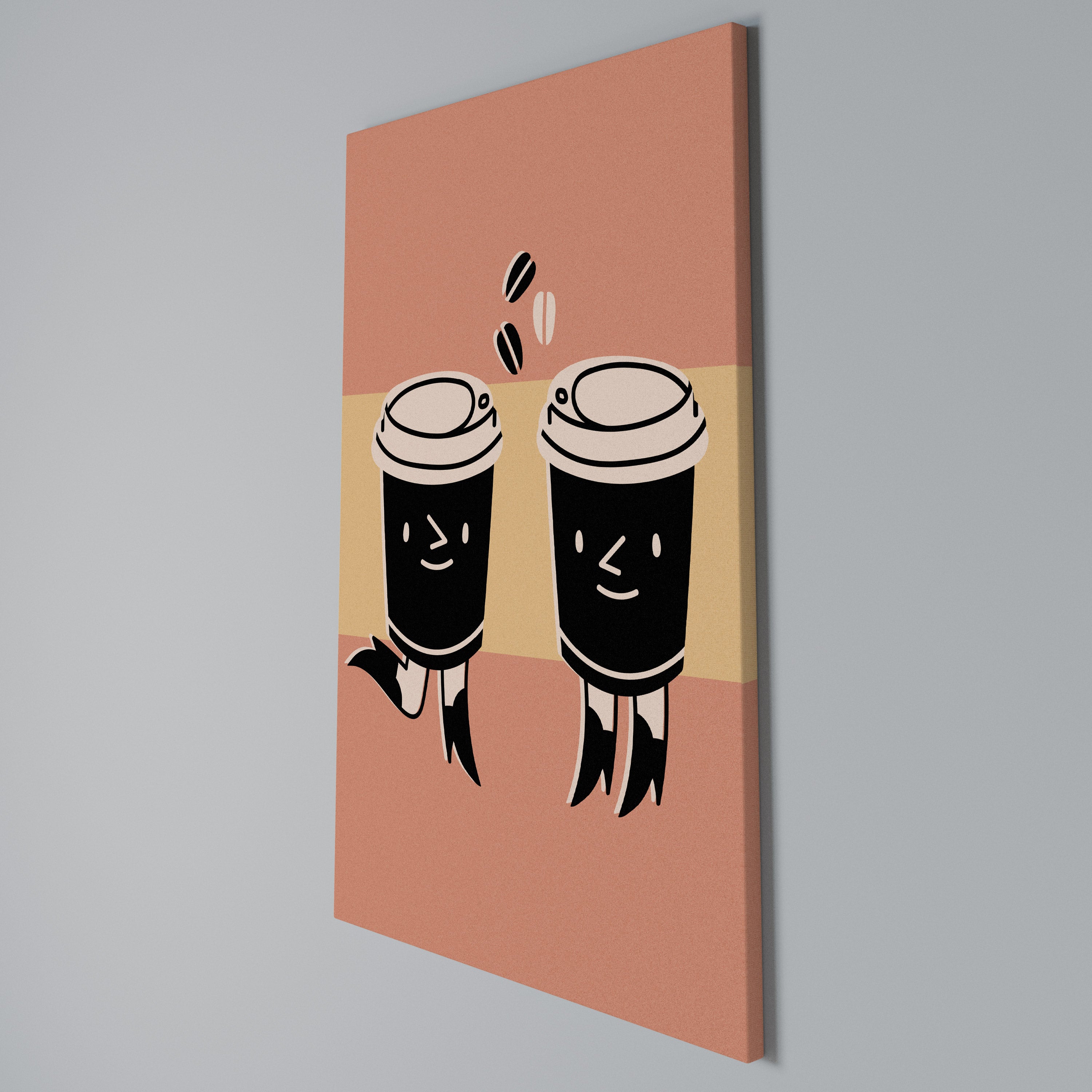 JOYFUL COFFEE Cuadro en lienzo vertical