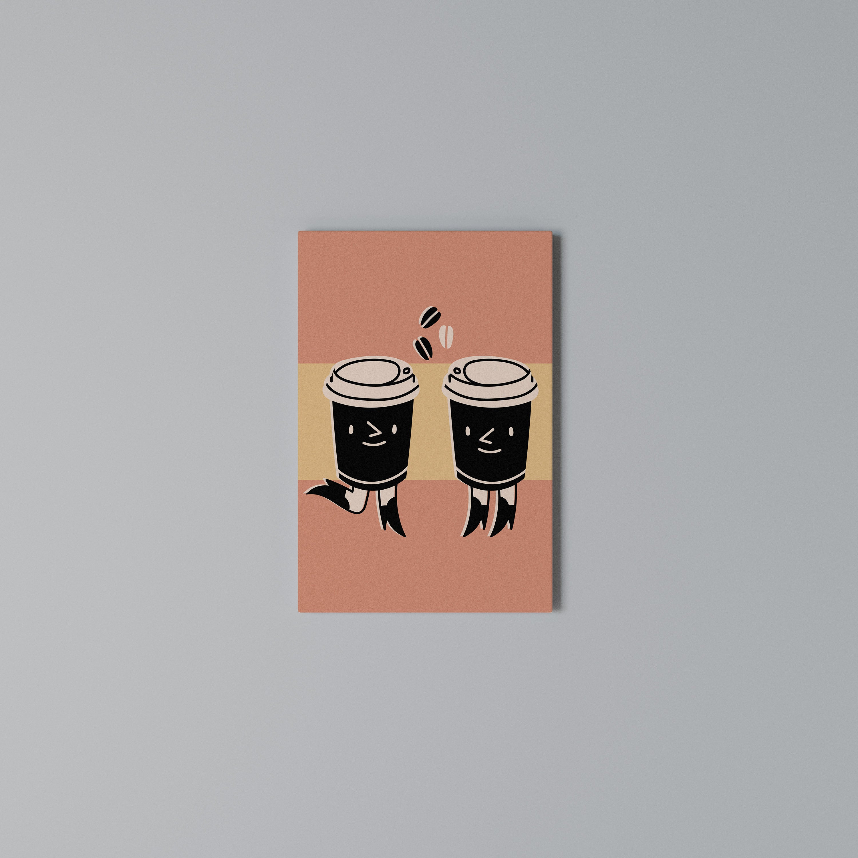 JOYFUL COFFEE Cuadro en lienzo vertical
