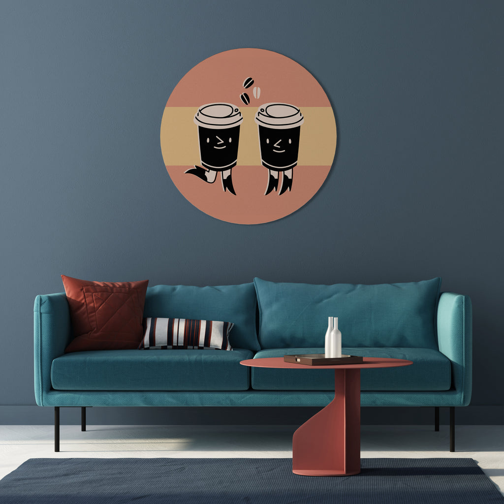 JOYFUL COFFEE Round Wall Art