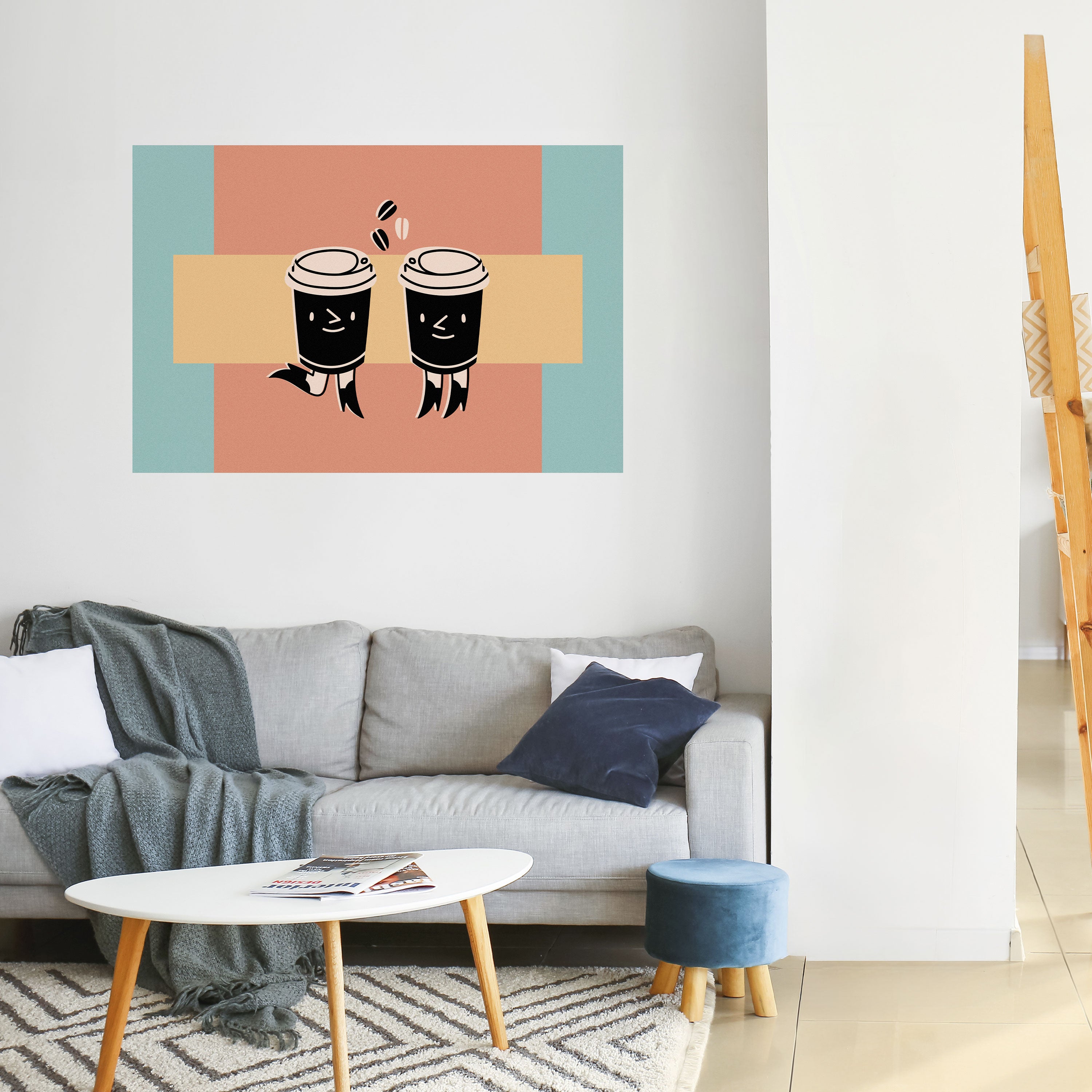 Póster horizontal autoadhesivo JOYFUL COFFEE