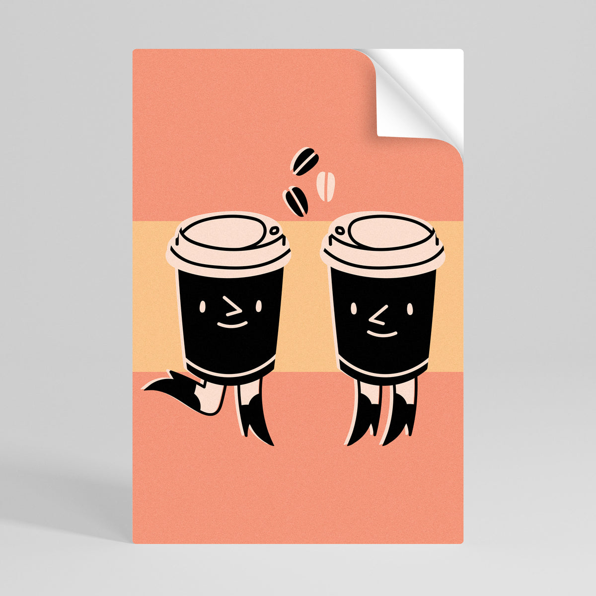 JOYFUL COFFEE Póster adhesivo vertical