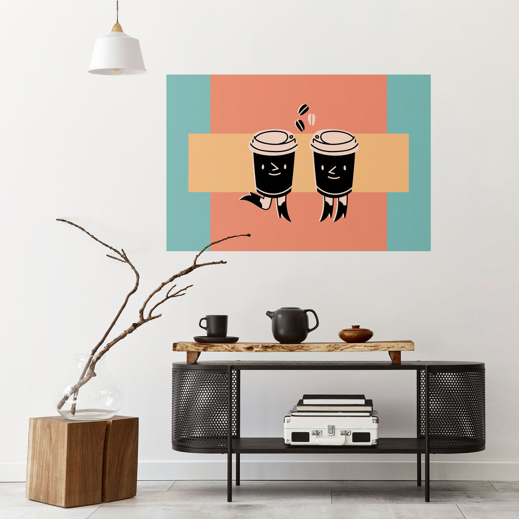 Póster horizontal autoadhesivo JOYFUL COFFEE