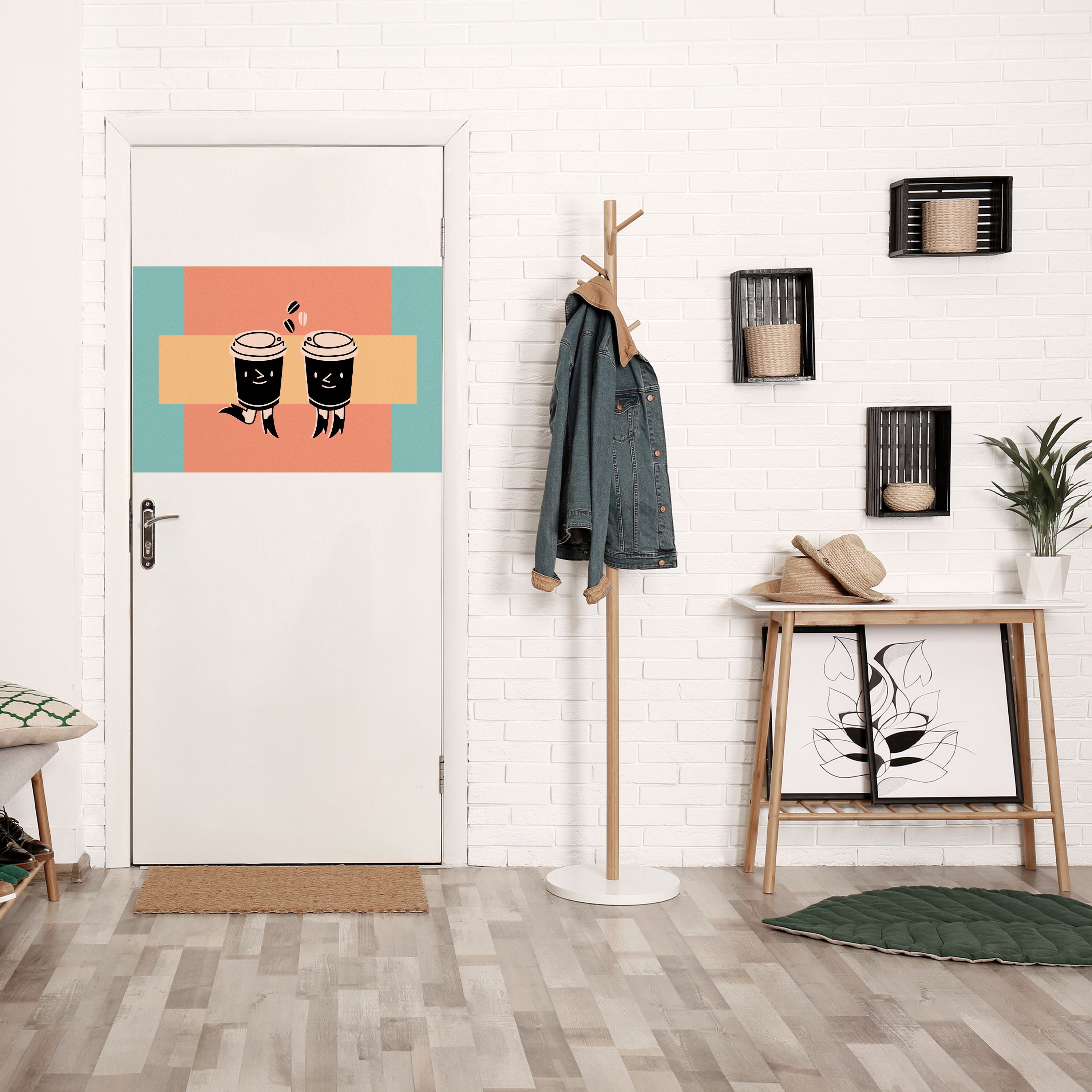 Póster horizontal autoadhesivo JOYFUL COFFEE