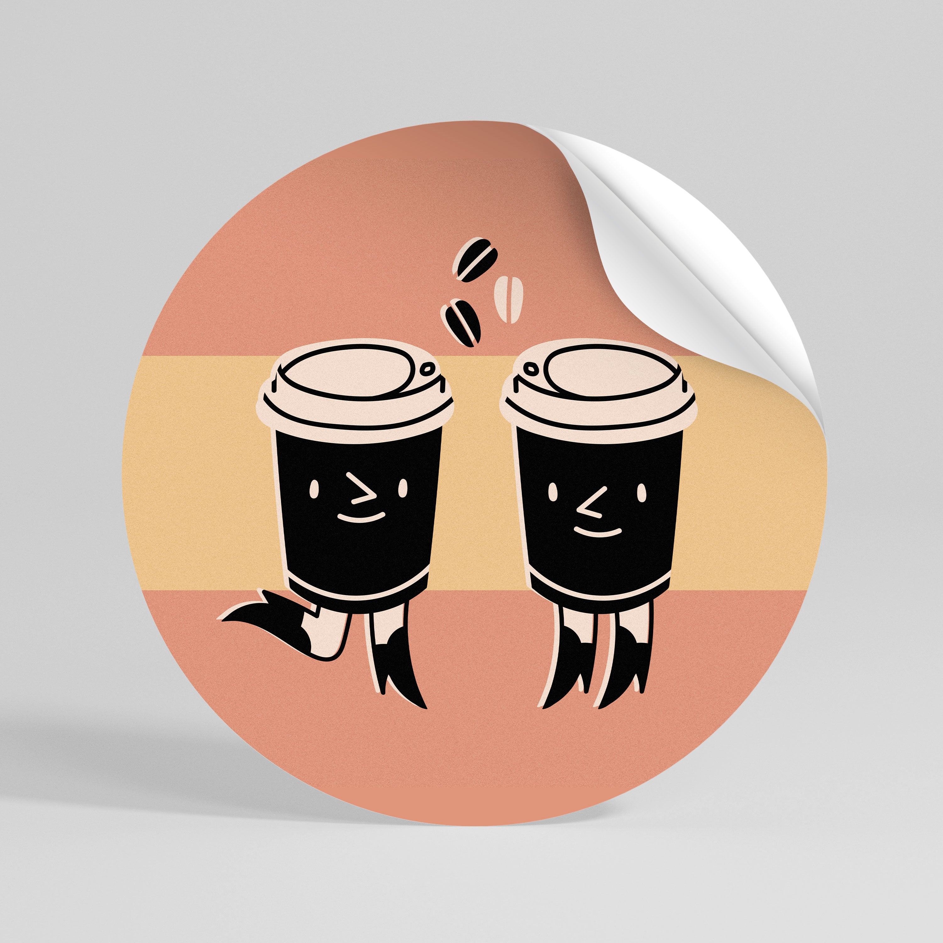 JOYFUL COFFEE Vinilo adhesivo redondo