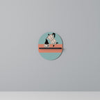 POWER ESPRESSO Oval Art Shelf In Black Finish