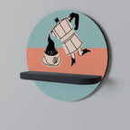 POWER ESPRESSO Estante Redondo Decorativo en Acabado Negro