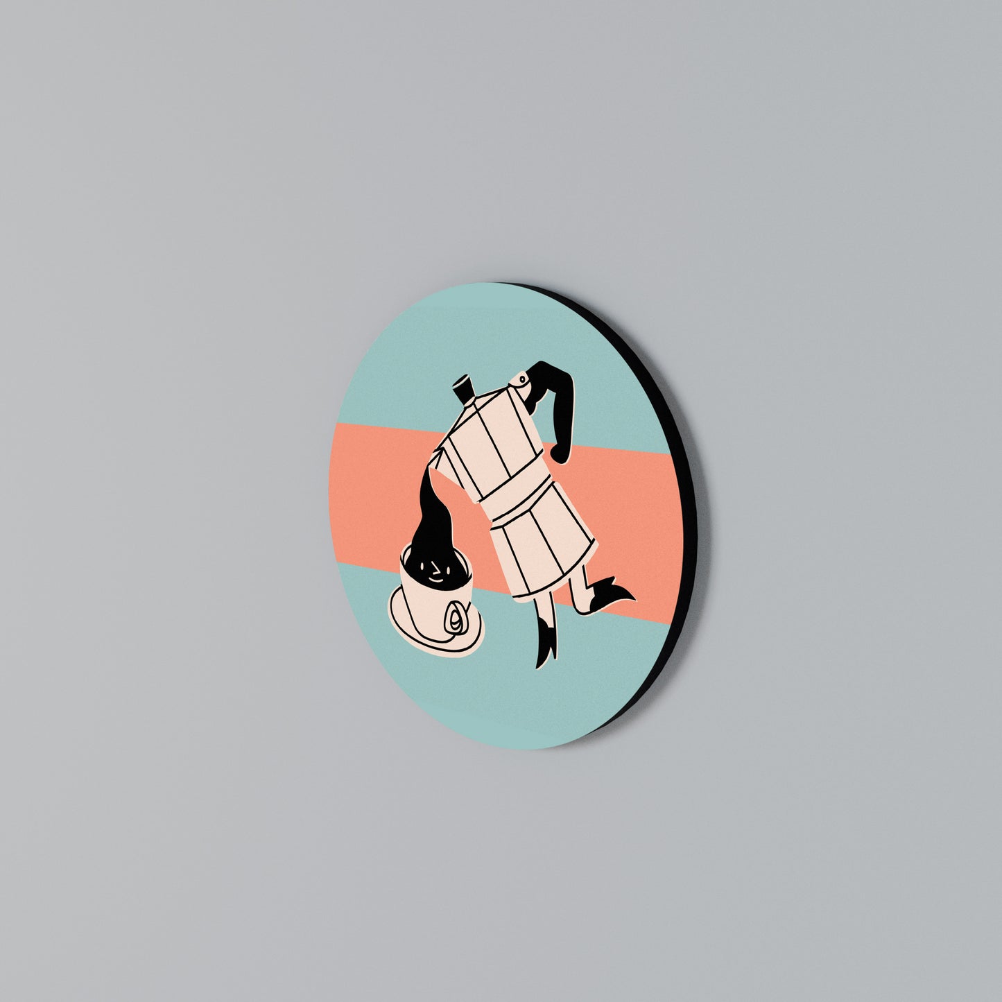 POWER ESPRESSO Arte de pared redondo