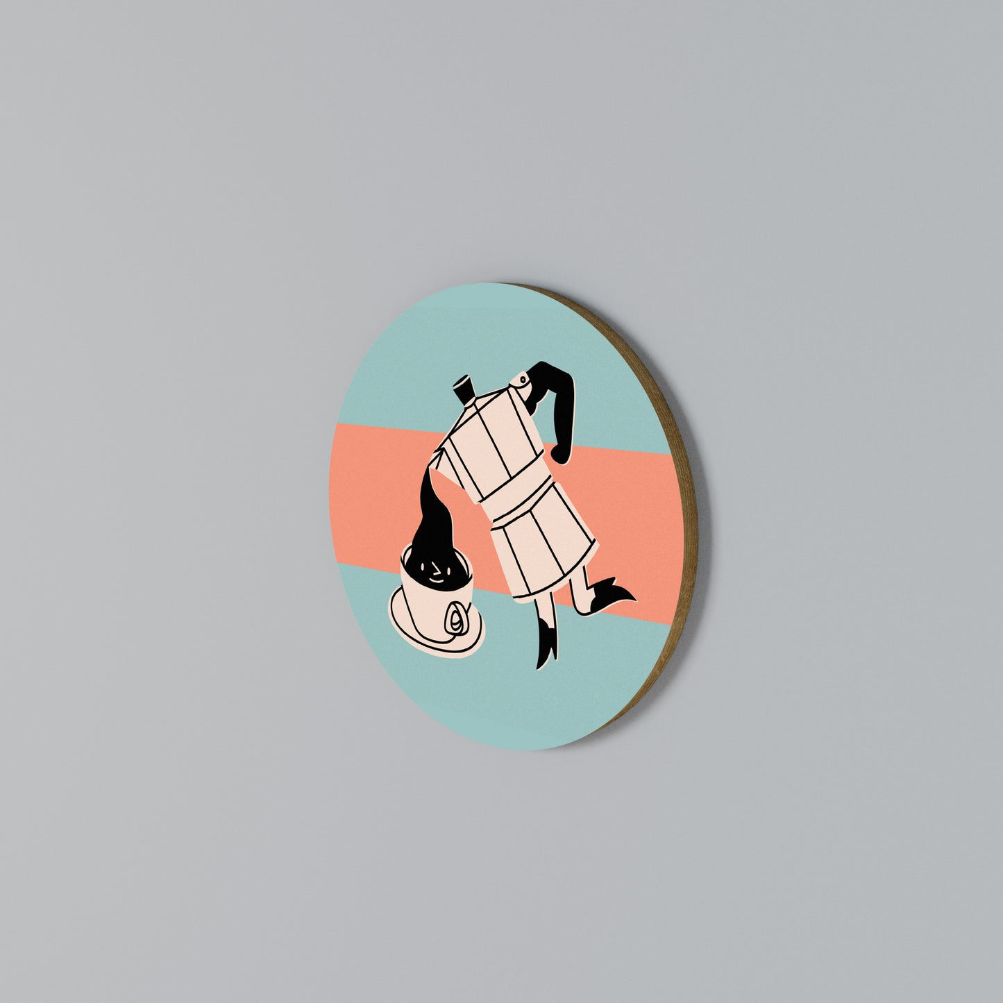 POWER ESPRESSO Arte de pared redondo
