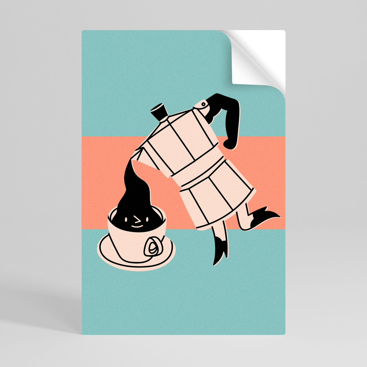POWER ESPRESSO Póster adhesivo vertical