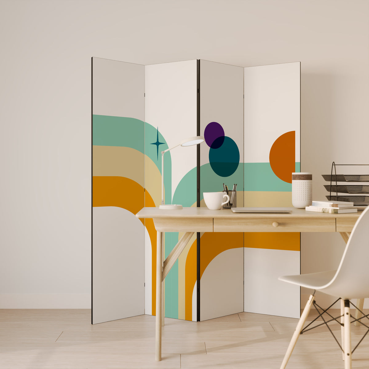 COLOR SOLSTICE Biombo de 4 paneles