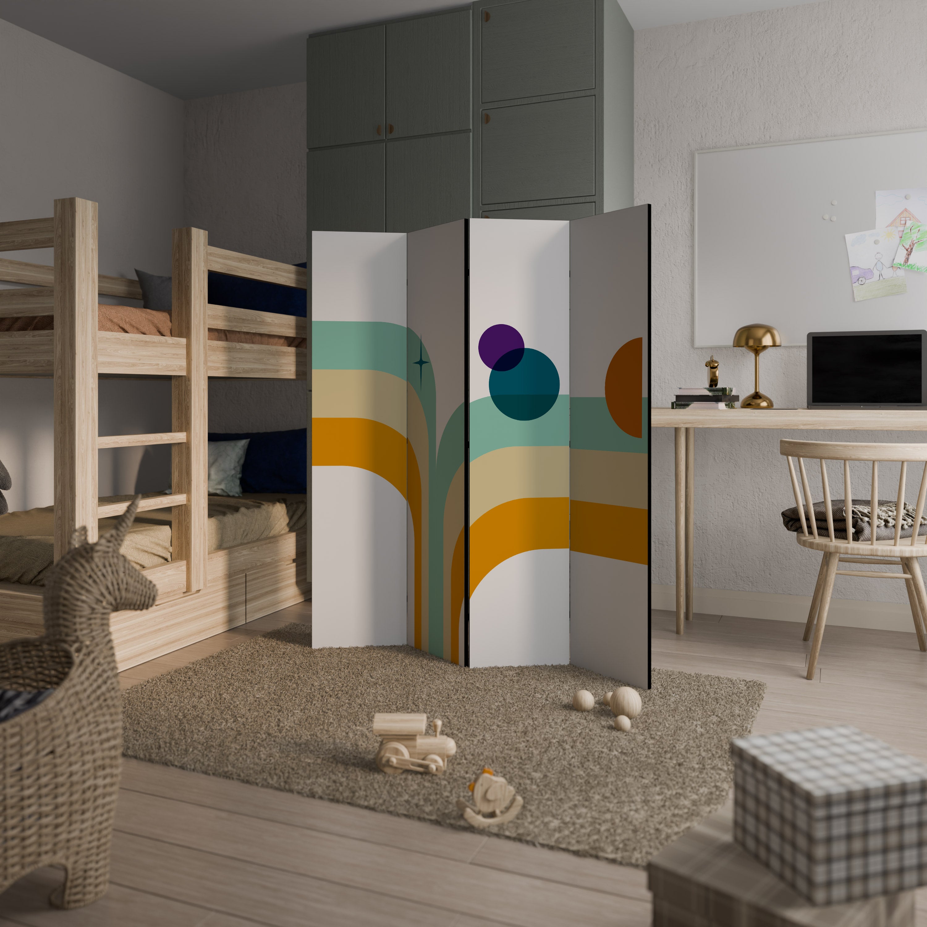 Biombo decorativo de 4 paneles COLOR SOLSTICE