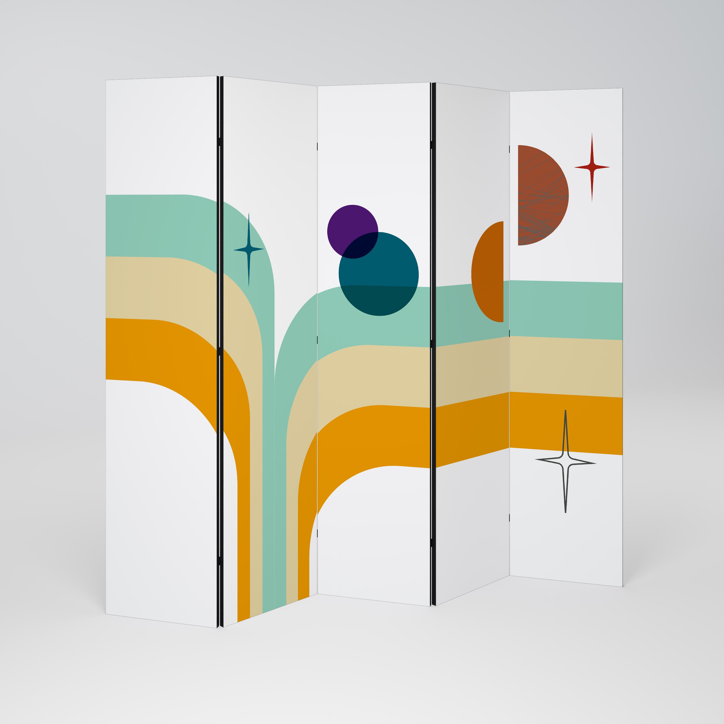 COLOR SOLSTICE Decorative 5-Panel Room Divider