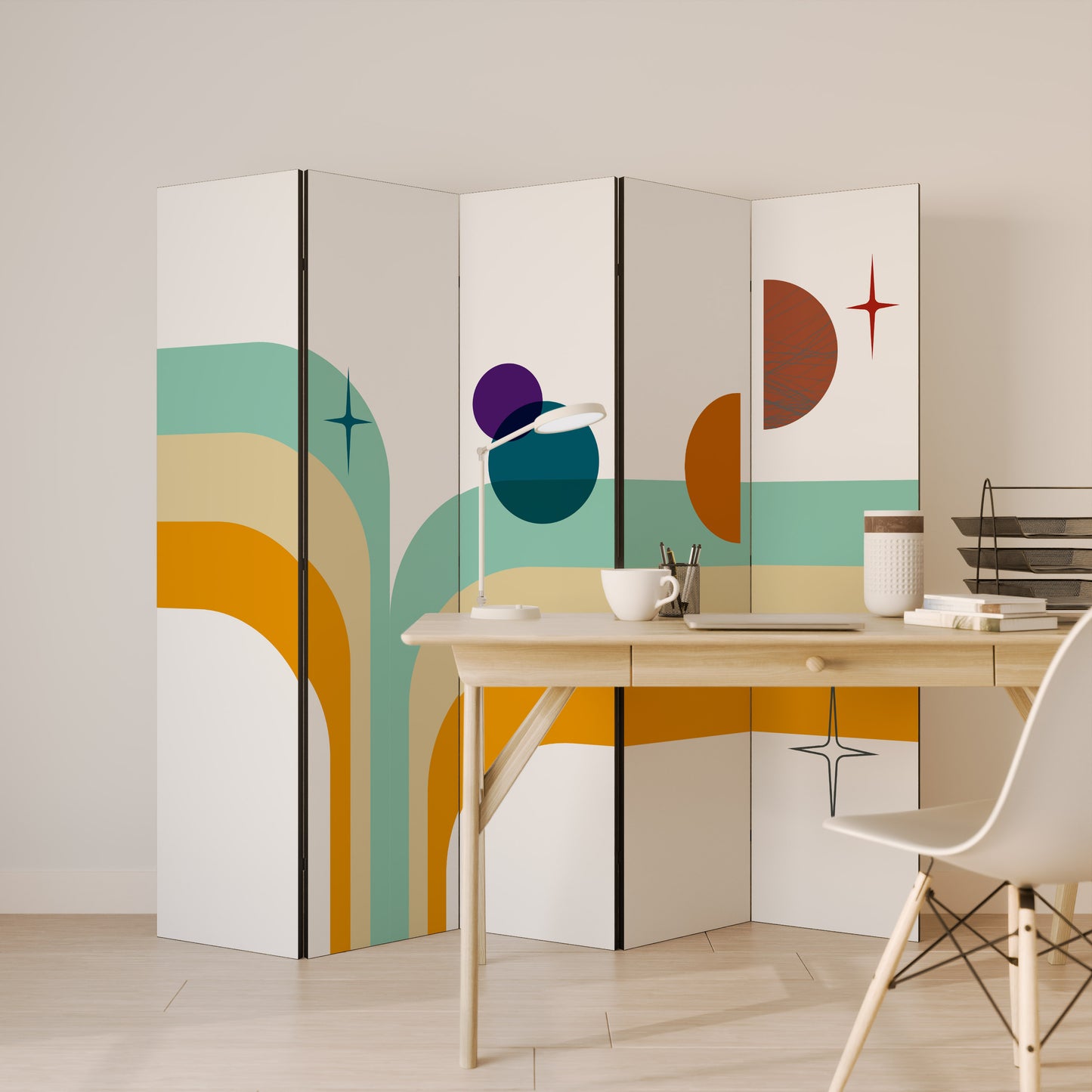 COLOR SOLSTICE Biombo de 5 paneles