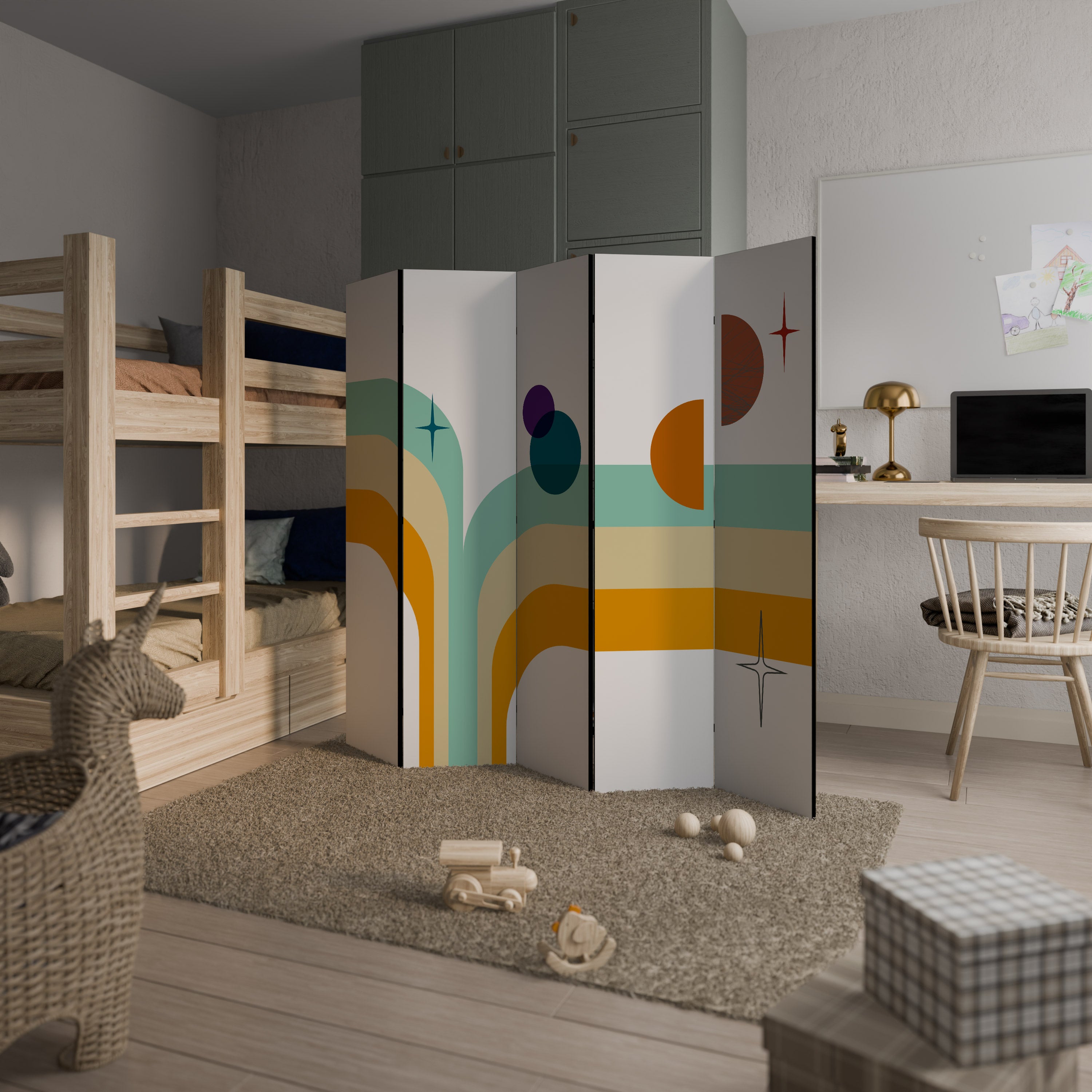 Biombo decorativo de 5 paneles COLOR SOLSTICE