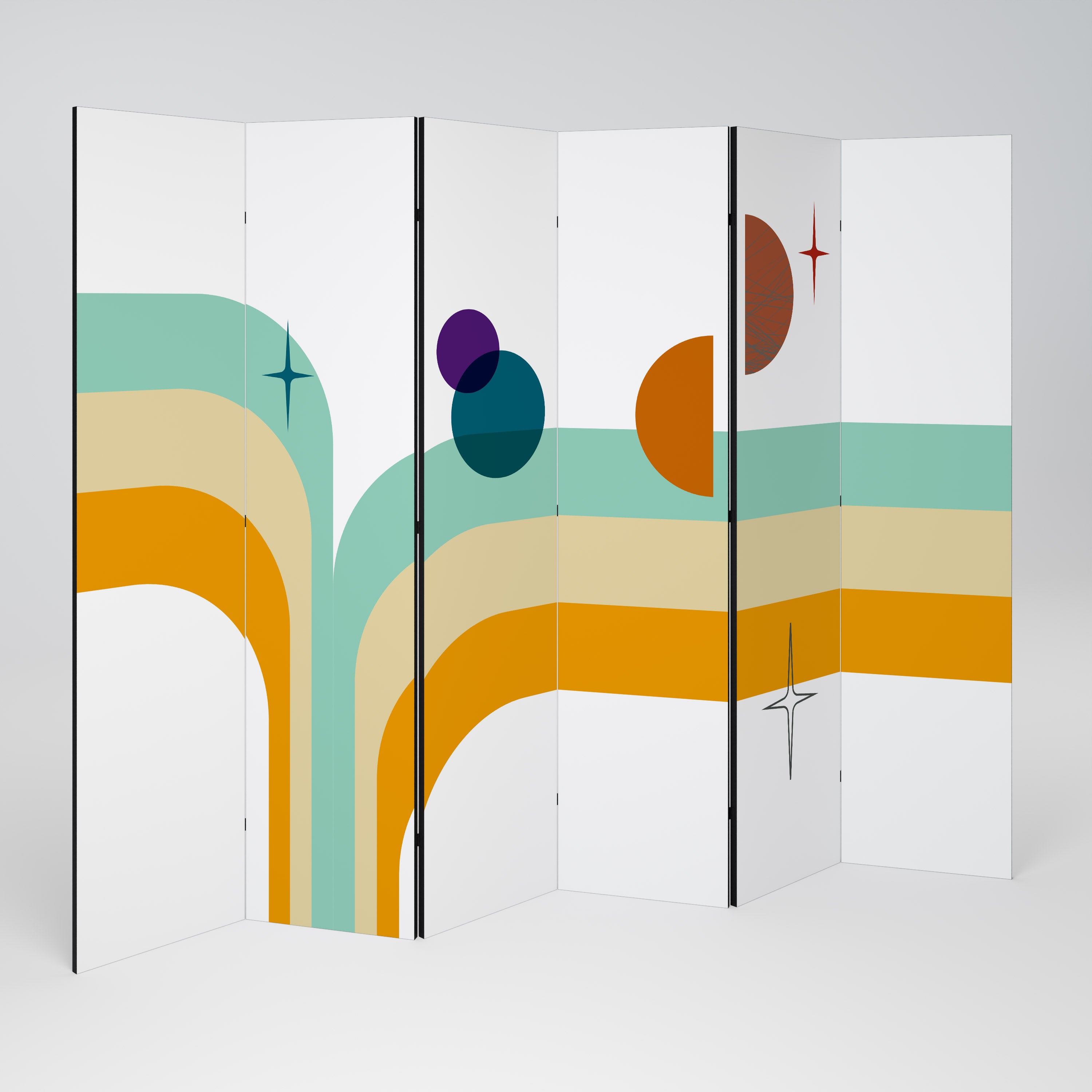 COLOR SOLSTICE Decorative 6-Panel Room Divider