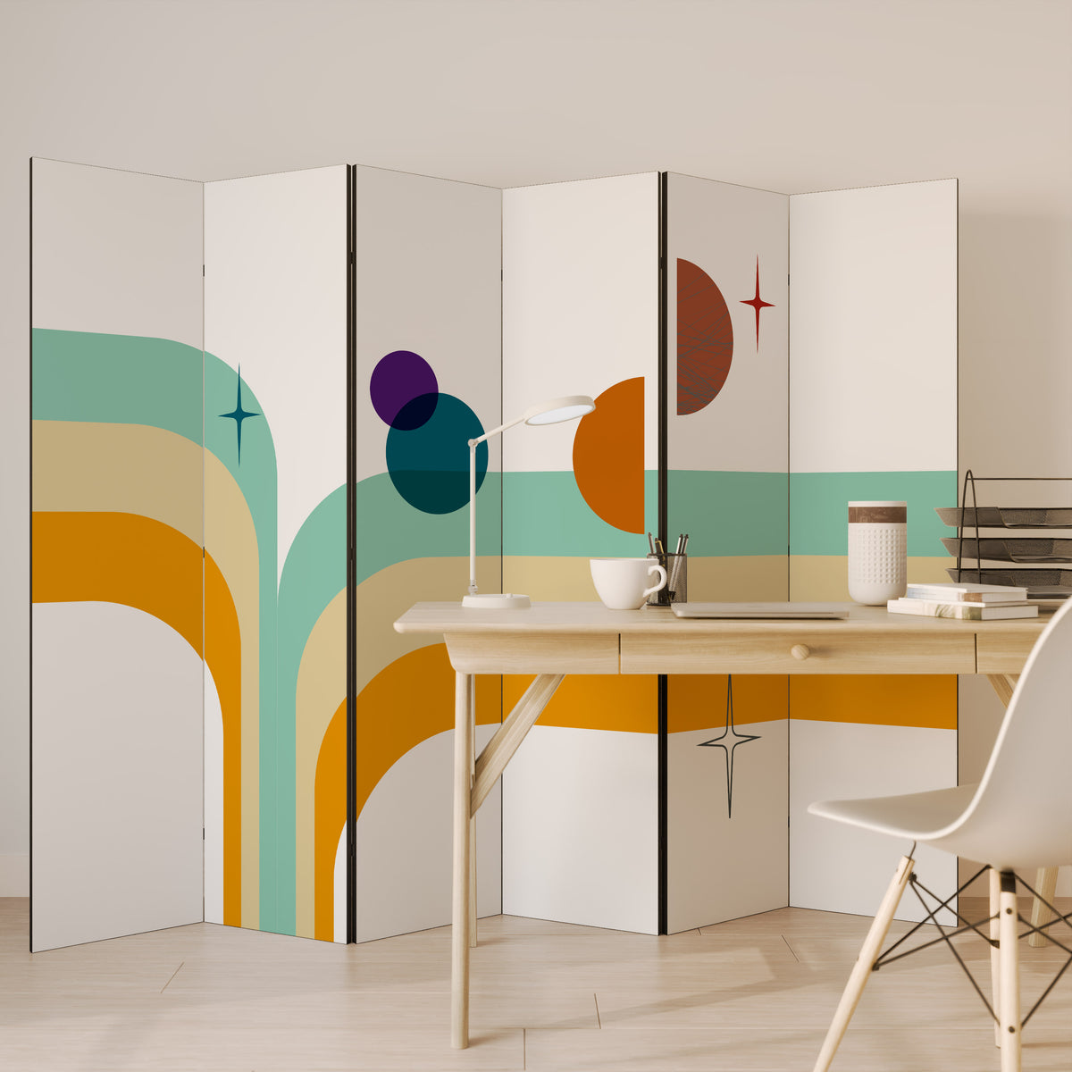 COLOR SOLSTICE Biombo de 6 paneles
