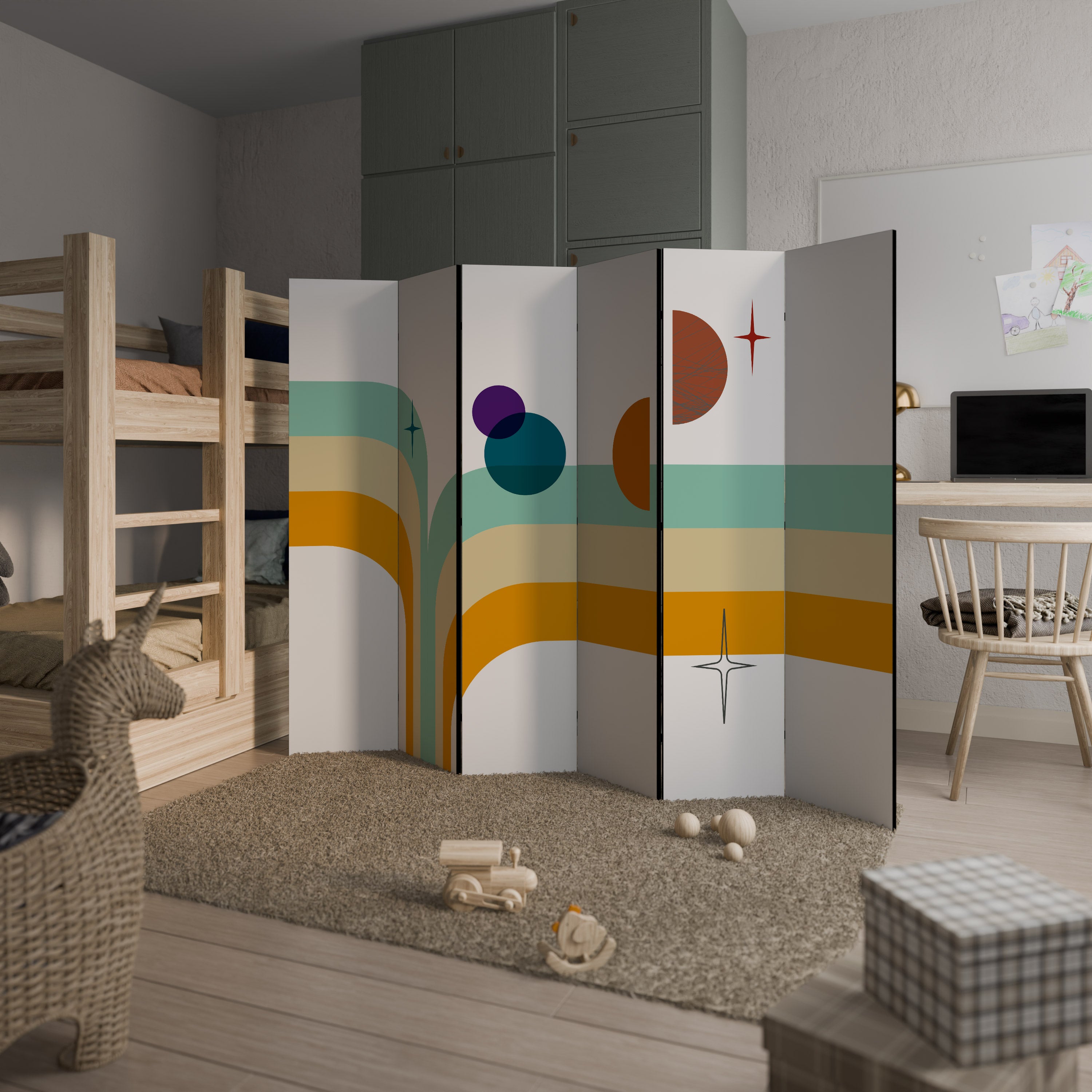 Biombo decorativo de 6 paneles COLOR SOLSTICE